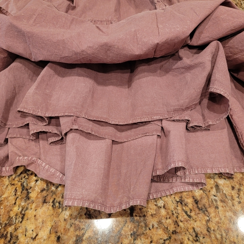 Sea New York Heidi Flutter Sleeve Tiered Dress‎ Midi Open Back Rose Women's 10 - Picture 8 of 15